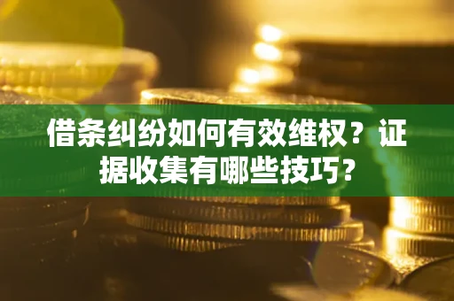 济南借条纠纷如何有效维权？证据收集有哪些技巧？
